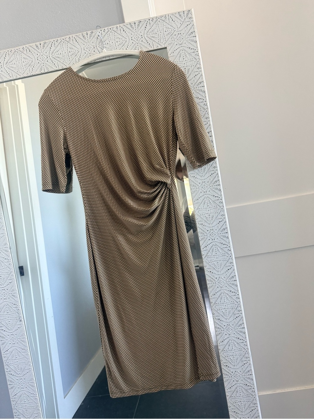 Banana Republic Tan Twist-Waist Midi Dress